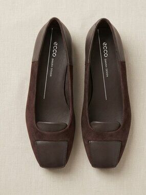ECCO Women's Brown and Burgundy Ballet-shoes, size 6-6.5